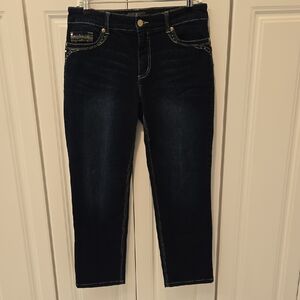 Chico's Dark Indigo Cropped Slim Jeans